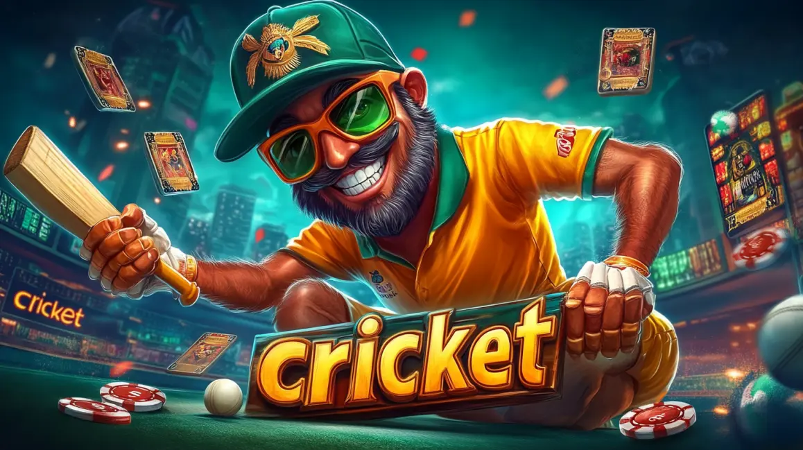 Bet on International Cricket at BASA3. A handsome cricket player in a tropical setting represents the international cricket matches from around the world that you can bet on with the BASA3 sports app.