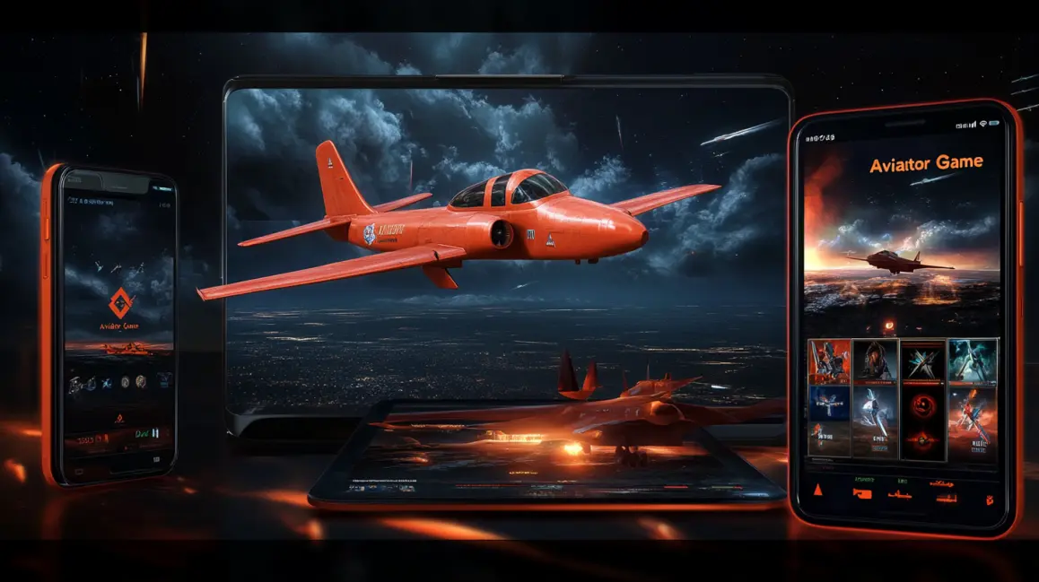 A Modern Gaming Experience with Aviator at BASA3. The 'Aviator Game' is showcased on a variety of high-tech devices, with a red plane at the center, promising a fast, modern, and reliable gaming experience for all BASA3 players.